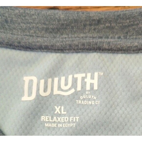 Duluth Trading Co. Mens T-Shirt XL Blue Heather Relaxed Fit Pocket Tee Wicking - Picture 5 of 6